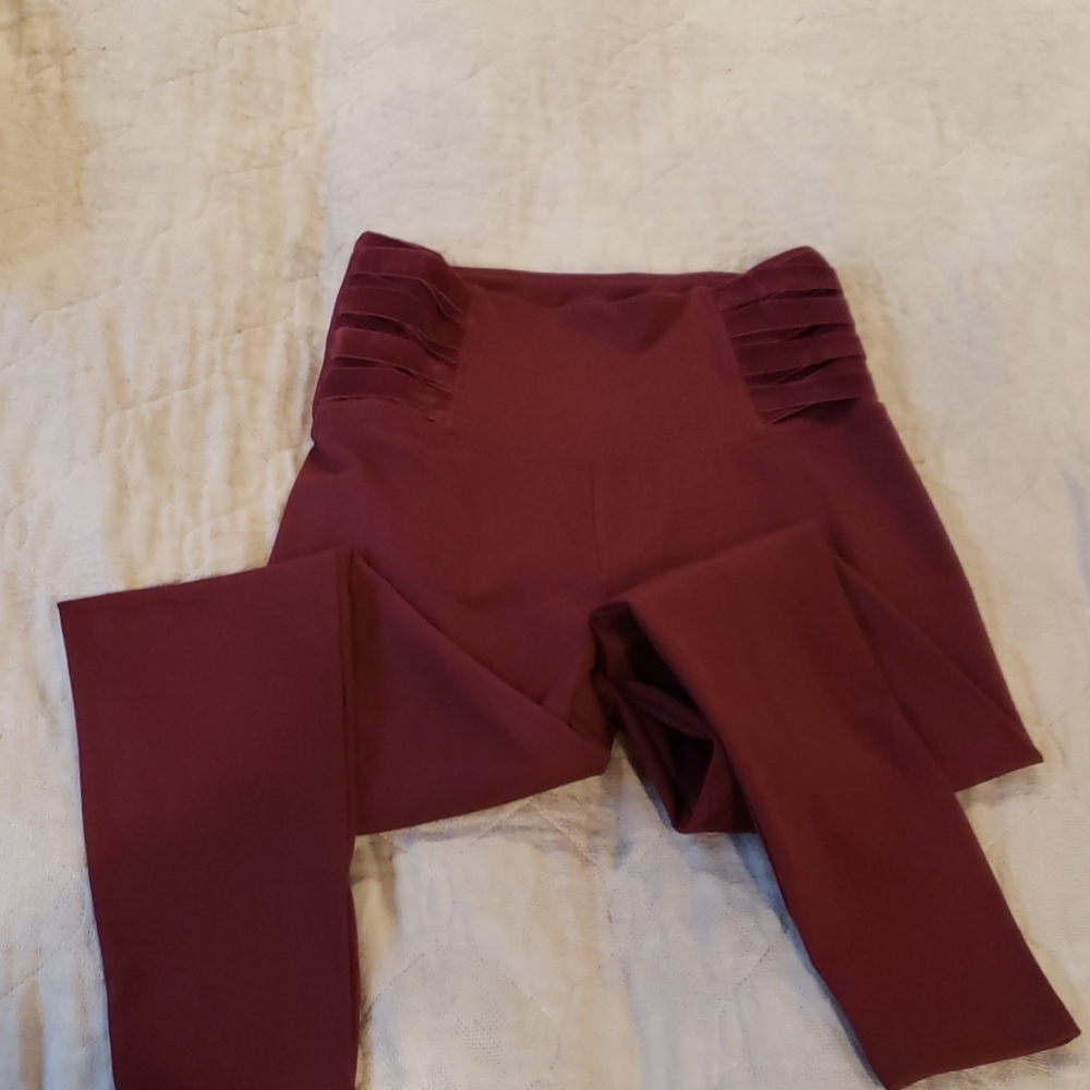 Burgundy Bally Leggings
